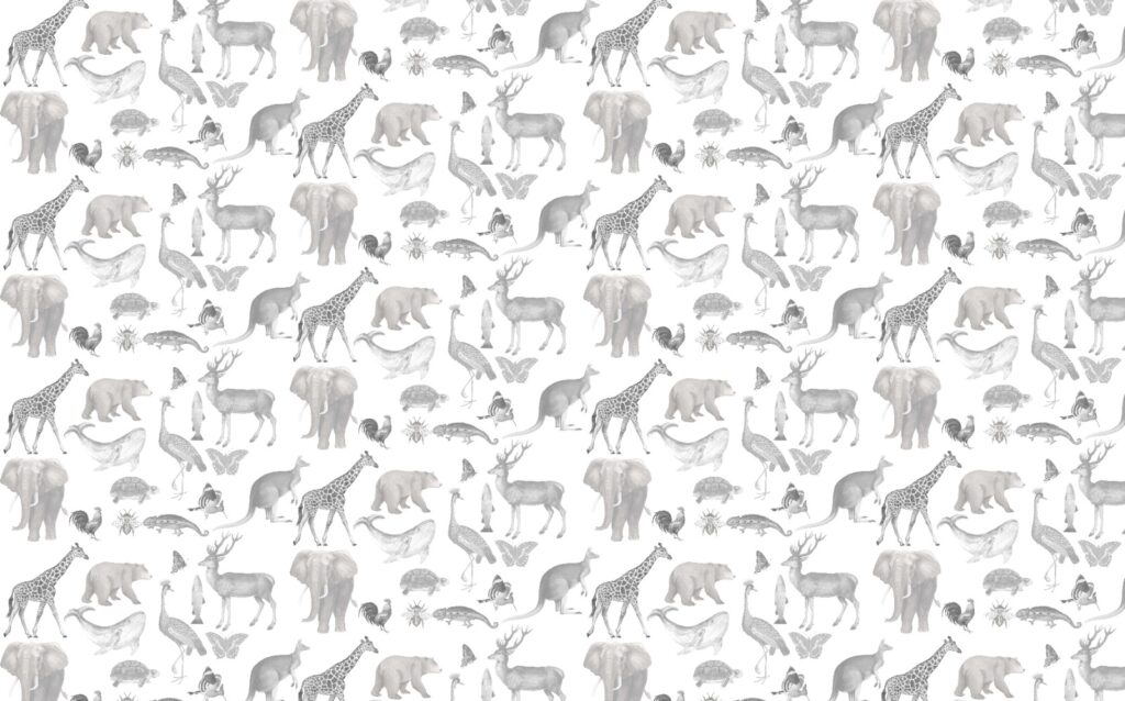 Küçük Desenli Safari Figürları 3D Duvar Kağıdı | Duvar Kağıdı Marketi
