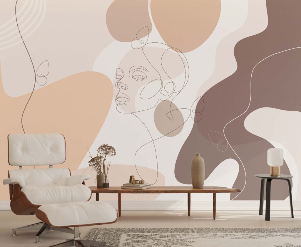 Line Art Yeni Trend Desenli 3D Duvar Kağıdı | Duvar Kağıdı Marketi
