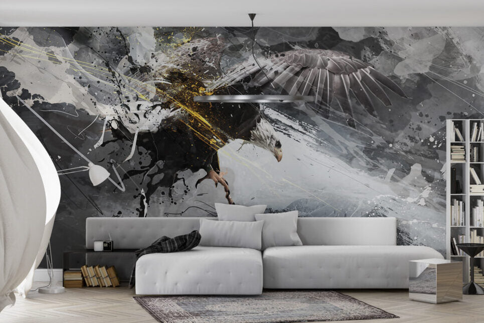 Kartal Desenli 3D Duvar Kağıdı | Duvar Kağıdı Marketi