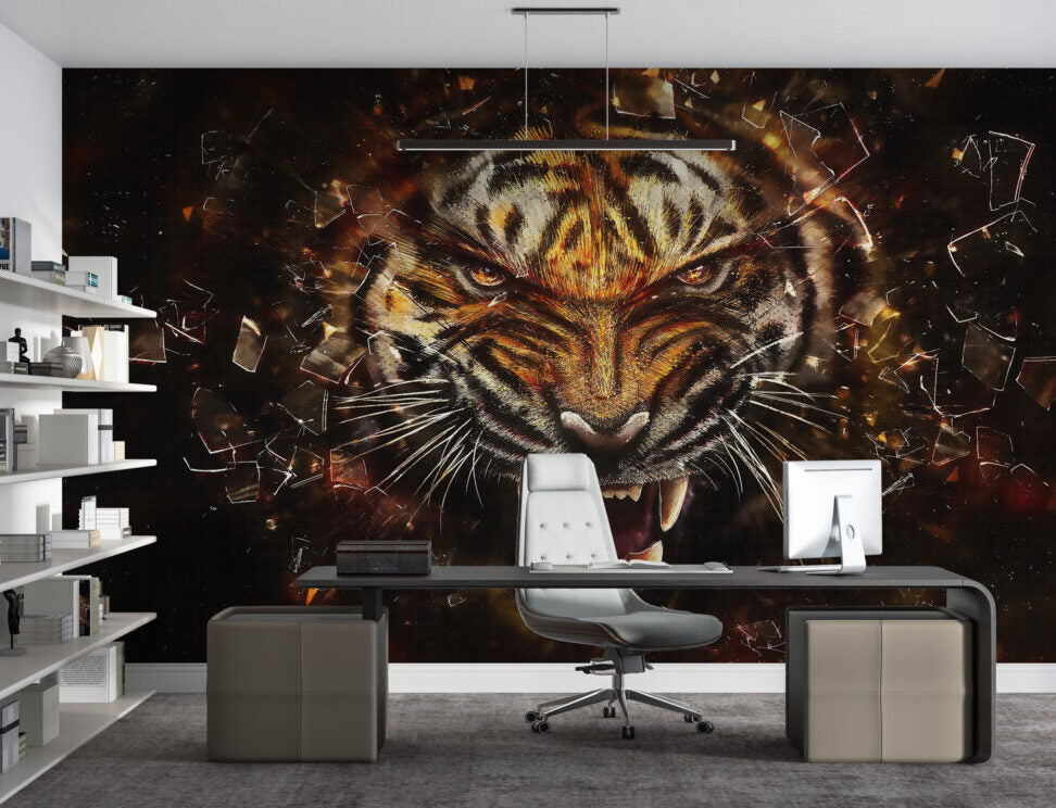 Kaplan Desenli 3D Duvar Kağıdı | Duvar Kağıdı Marketi