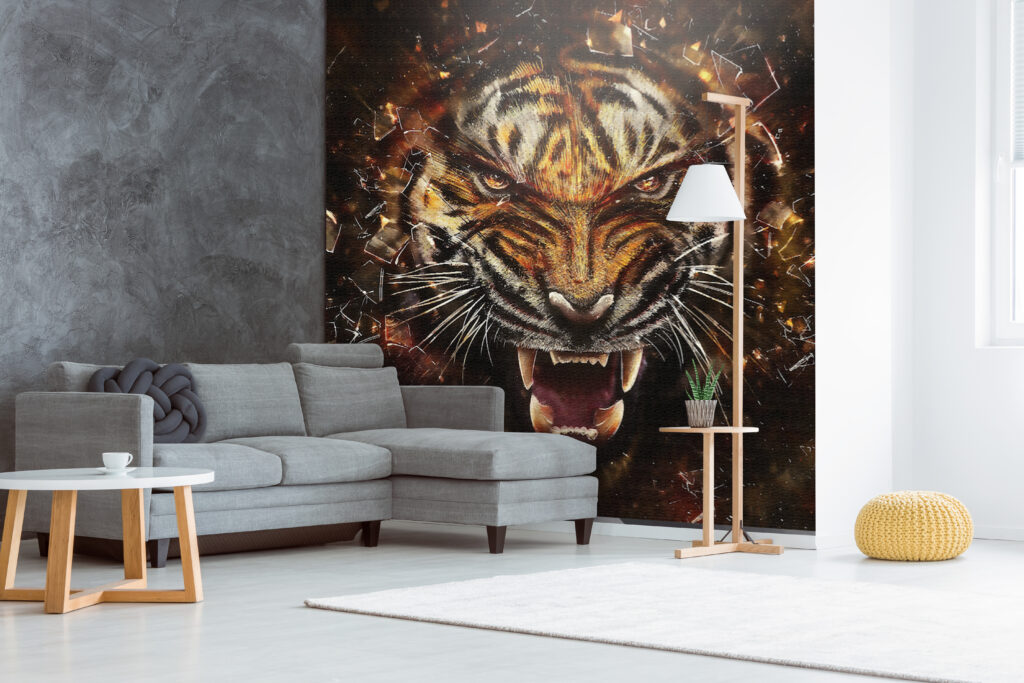 Kaplan Desenli 3D Duvar Kağıdı | Duvar Kağıdı Marketi