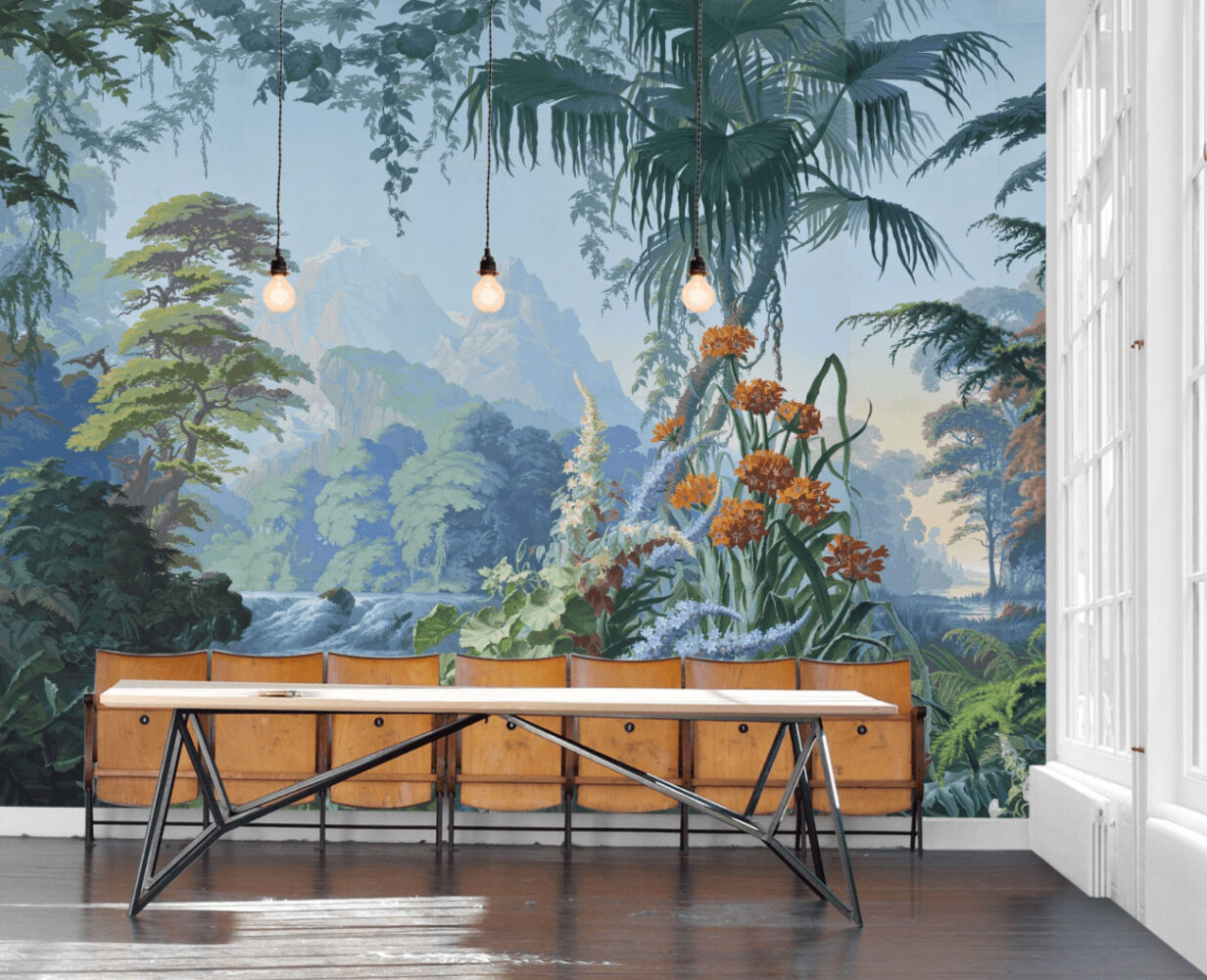 Ormandaki Tropikal Desenli 3D Duvar Kağıdı | Duvar Kağıdı Marketi