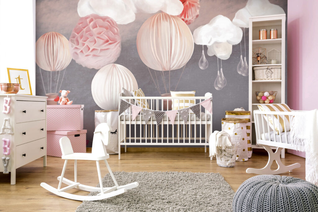 Balon ve Bulut Desenli 3D Duvar Kağıdı | Duvar Kağıdı Marketi