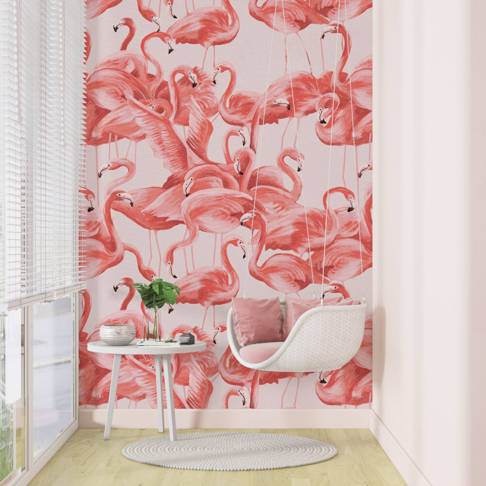 Pembe Flamingolar Duvar Kağıdı Poster