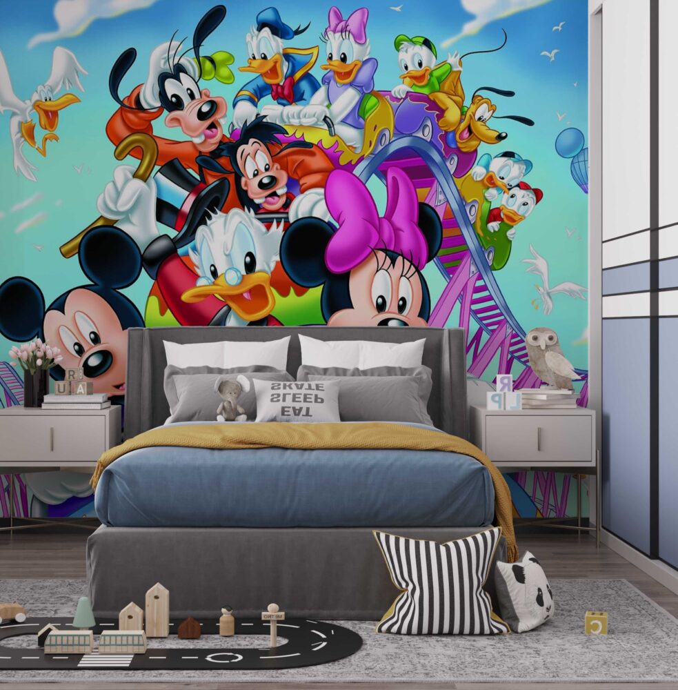 Mickey Mouse ve Minnie Lunaparkta Duvar Kağıdı
