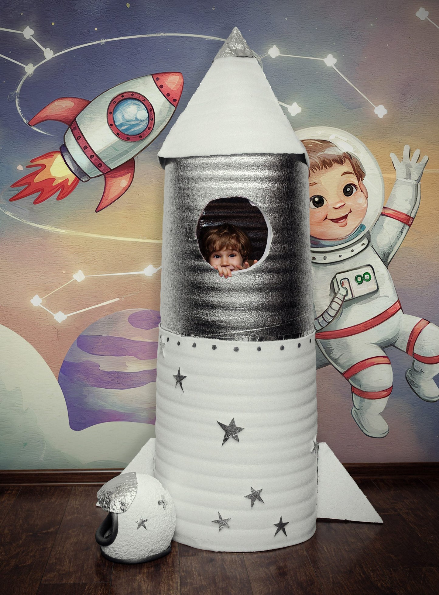 Çocuk Astronot ve Ufo Duvar Kağıdı