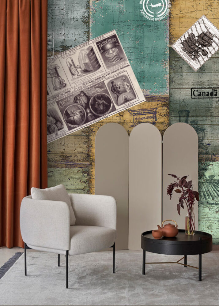 Gazete Küpürü Desenli Vintage 3D Duvar Kağıdı | Duvar Kağıdı Marketi