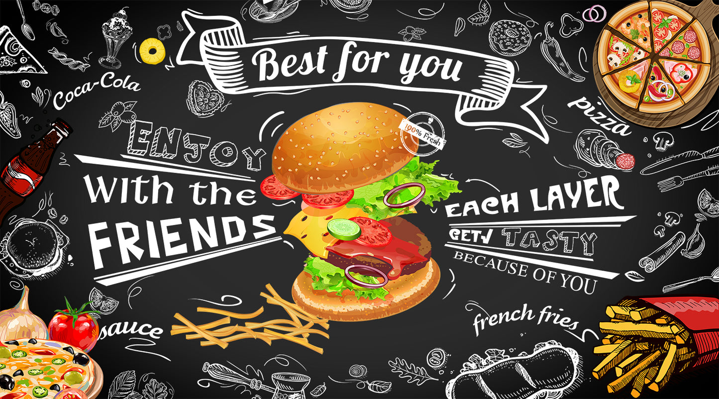 Hamburger Temalı Duvar Kağıdı