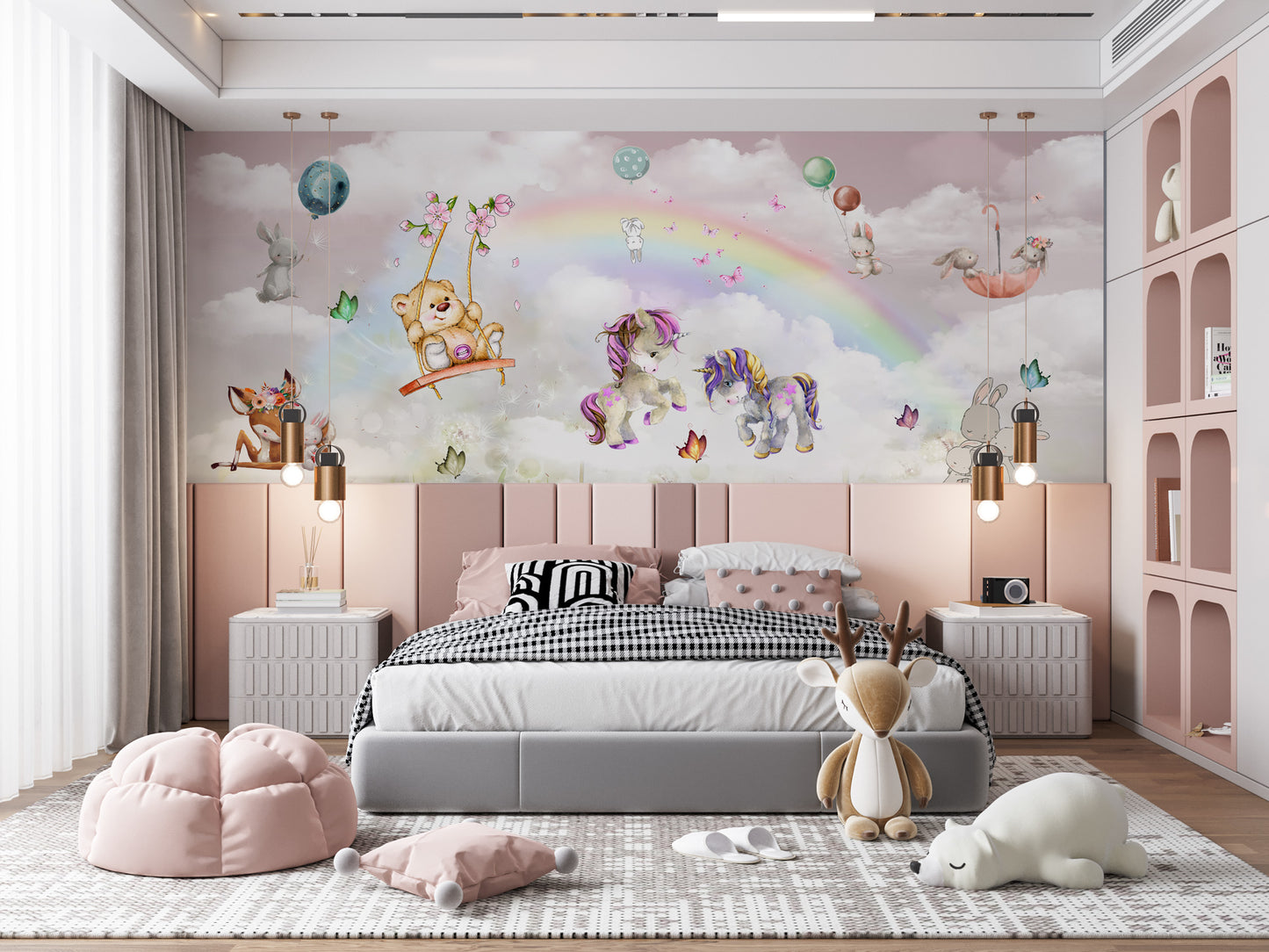 Pony ve Dostları Gökkuşağı Altında Duvar Kağıdı