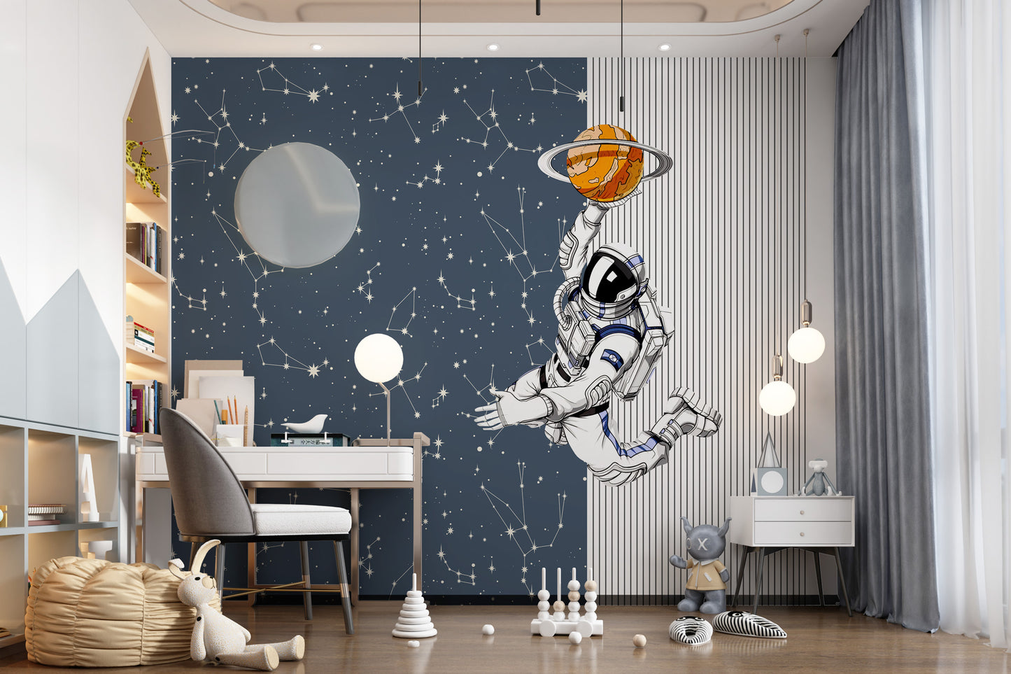Astronot ve Takım Yıldızları Duvar Kağıdı