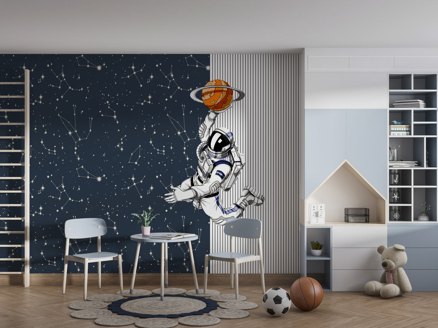Astronot ve Takım Yıldızları Duvar Kağıdı