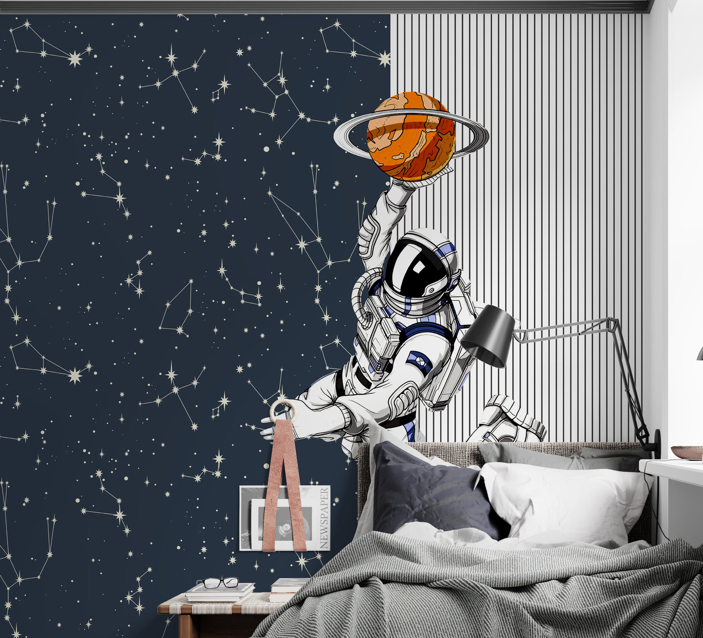 Astronot ve Takım Yıldızları Duvar Kağıdı