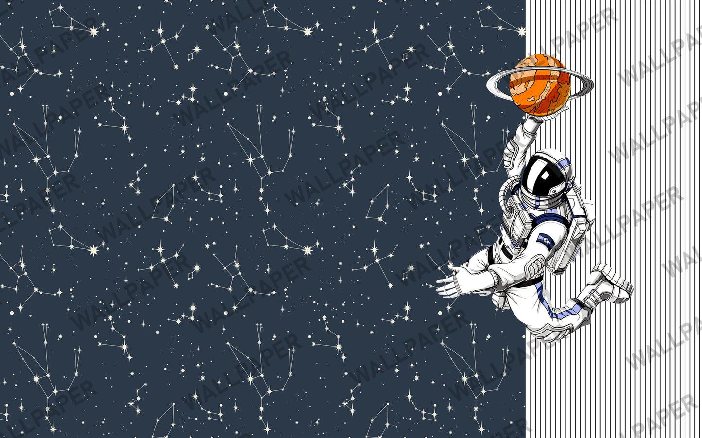 Astronot ve Takım Yıldızları Duvar Kağıdı