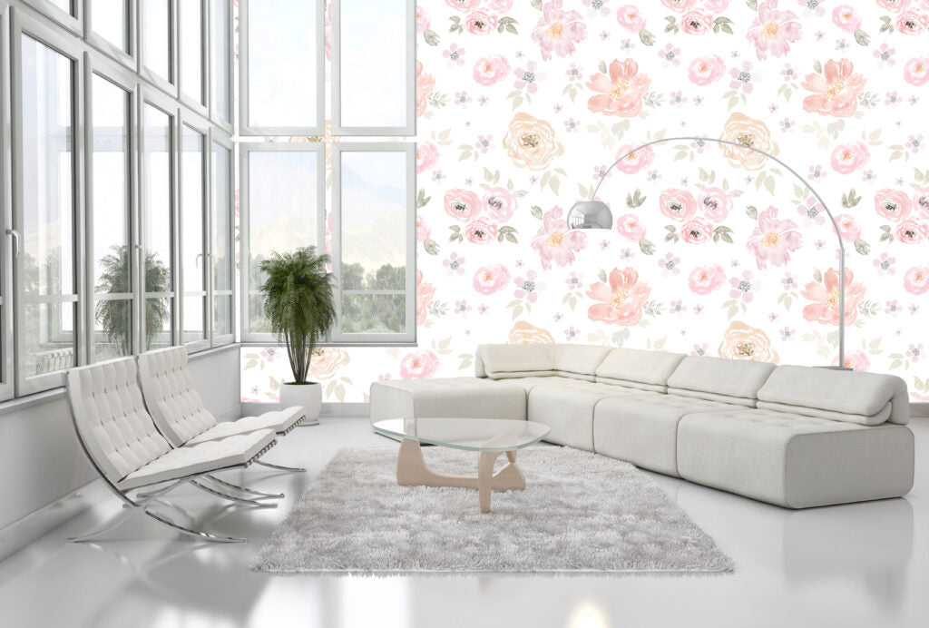 Gül Desenli 3D Duvar Kağıdı