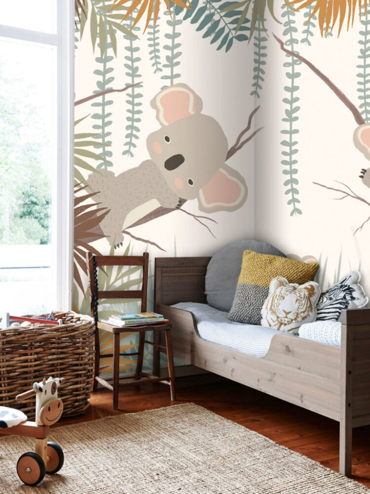 Ağaca Sarılan Panda Desenli 3D Duvar Kağıdı | Duvar Kağıdı Marketi