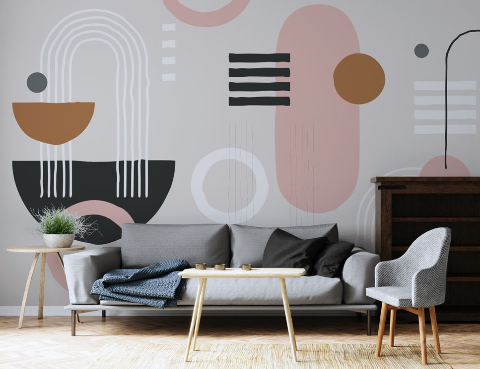 Soft Renklerde Geometrik Desenler Duvar Kağıdı | Duvar Kağıdı Marketi