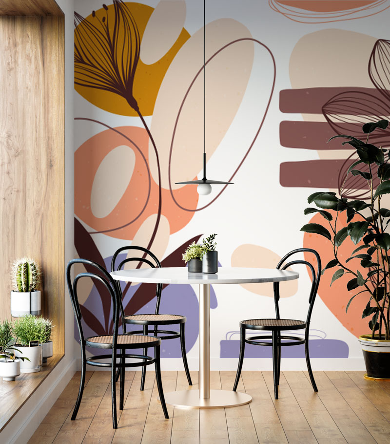 Abstrack Desenler ve Çiçekler Duvar Kağıdı | Duvar Kağıdı Marketi