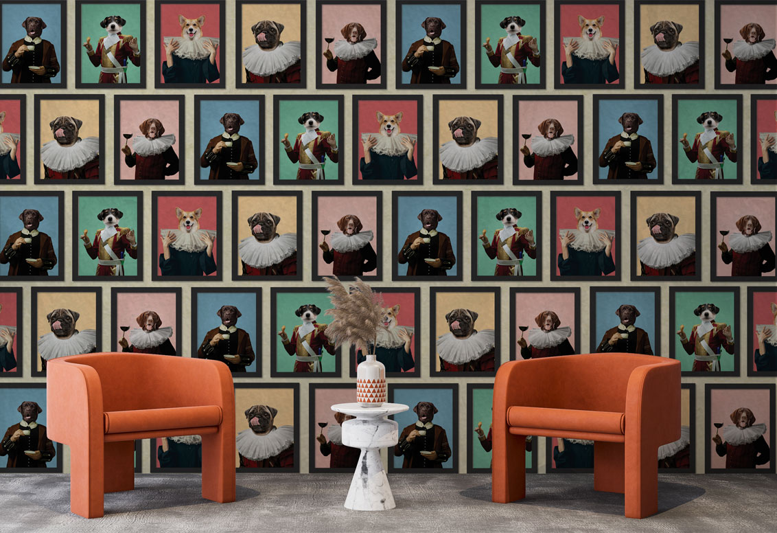 Renkli Köpek Tabloları Duvar Kağıdı Poster