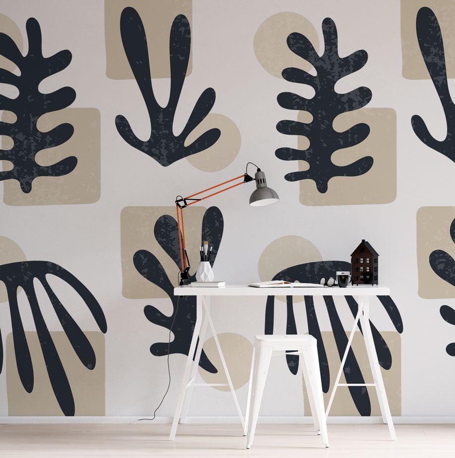 Yaprak Desenleri Modern Stil Duvar Kağıdı