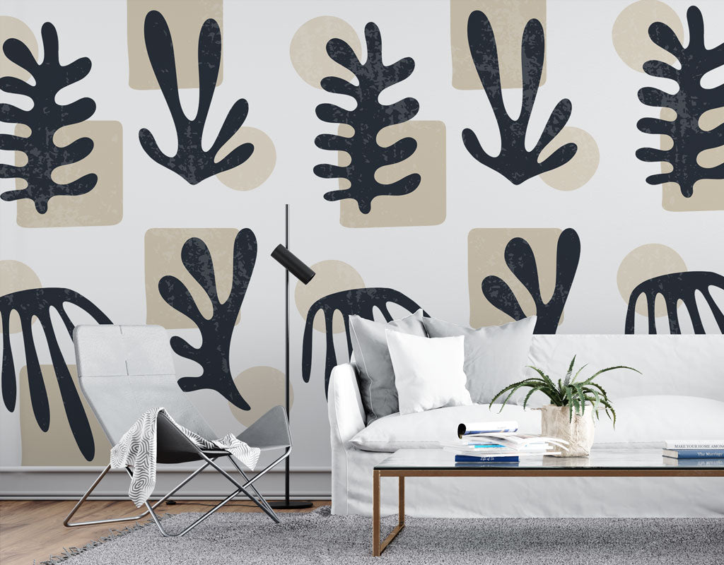 Yaprak Desenleri Modern Stil Duvar Kağıdı