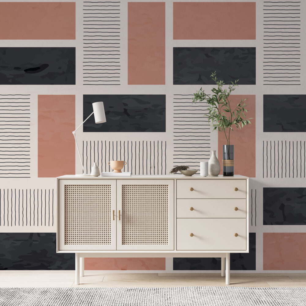 Soft Modern Geometrik Desenler Duvar Kağıdı Poster