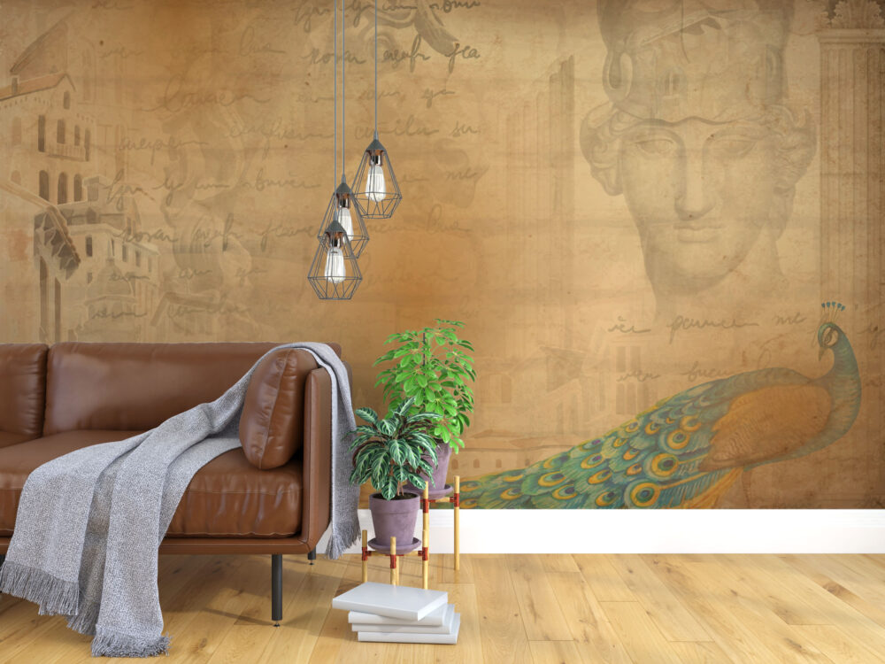 Antik Roma Desenli 3D Duvar Kağıdı