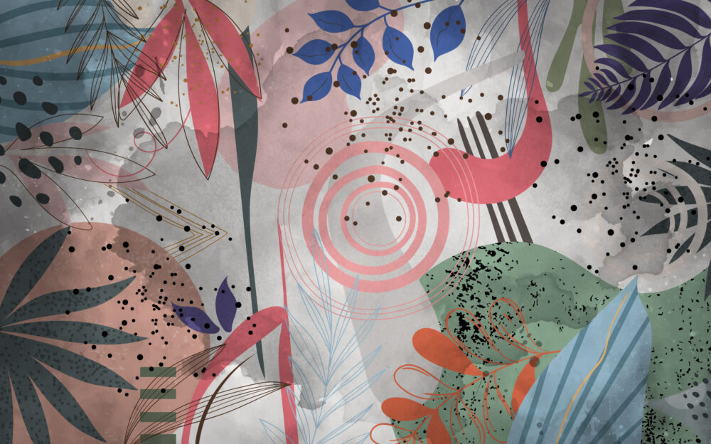 Abstract Çiçekli Duvar Kağıdı