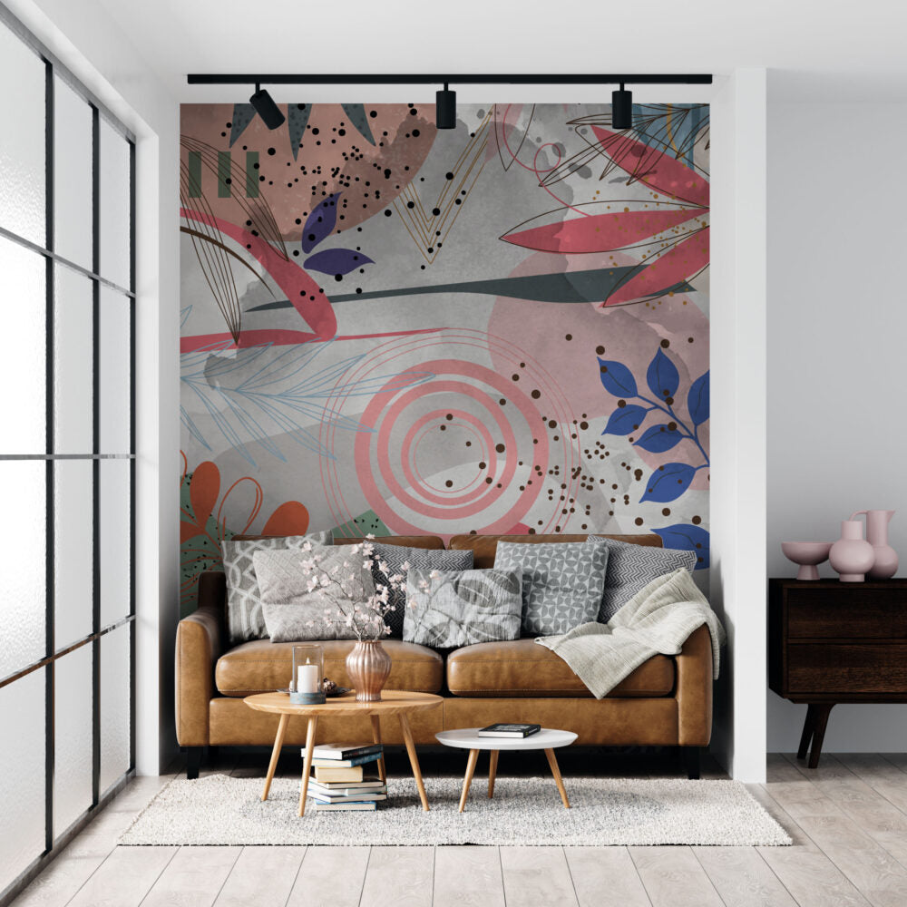 Abstract Çiçekli Duvar Kağıdı
