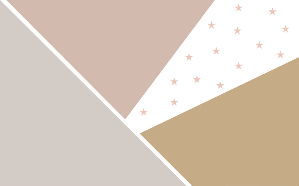Soft Pembe ve Kahverengi Tonların'da Yıldızlı Geometrik Desenli Çocuk Duvar Kağıdı
