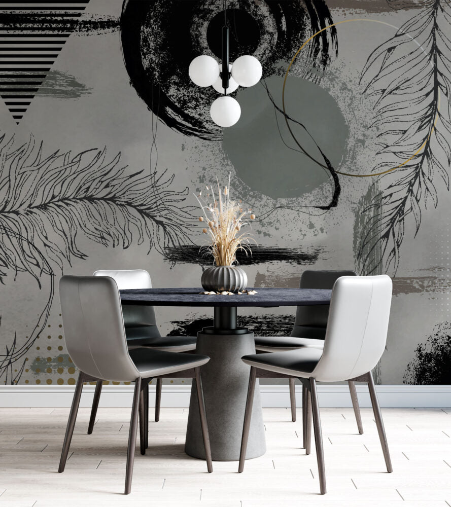 Geometrik Desenli Soft Tüy Duvar Kağıdı Poster