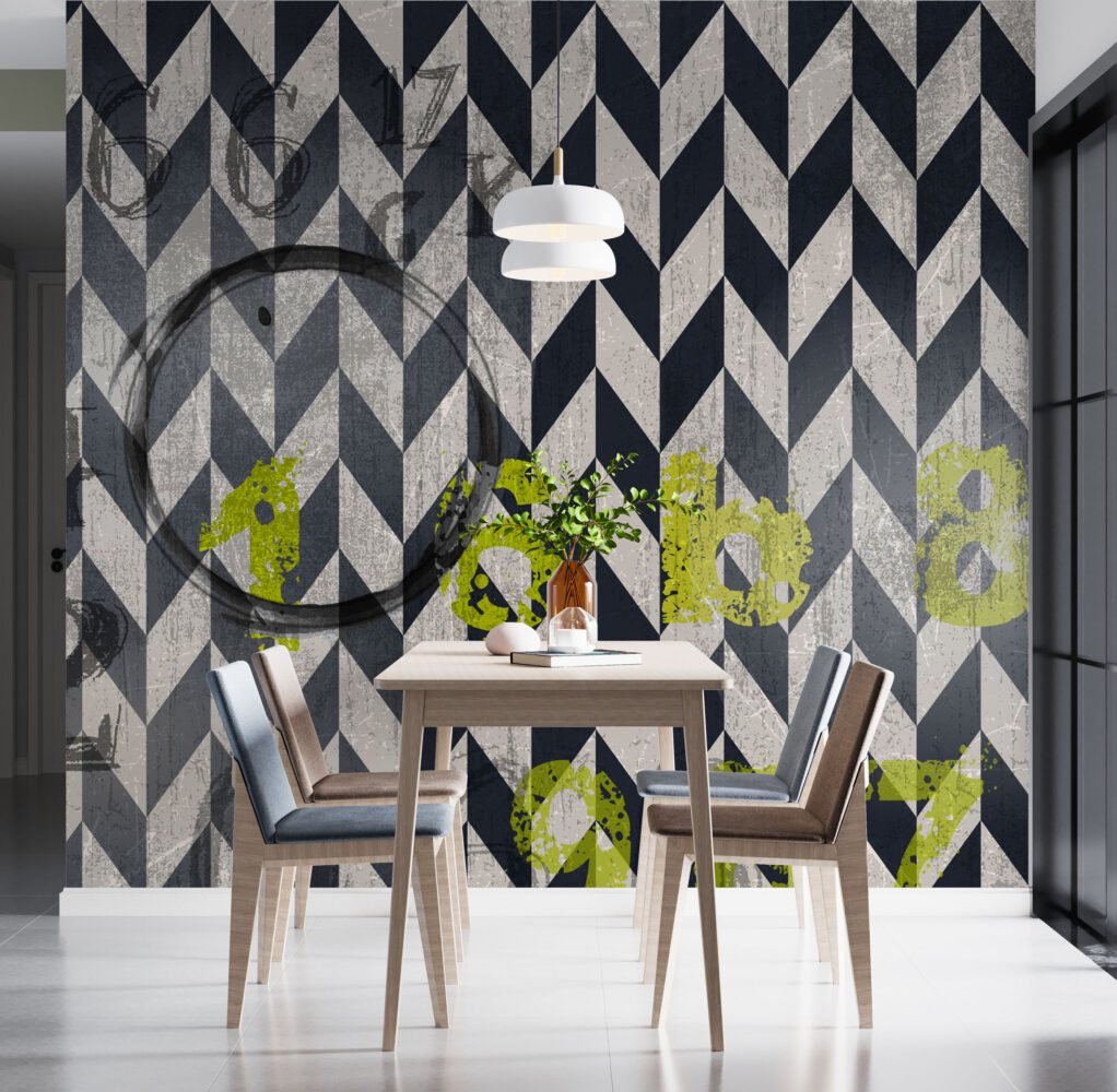 Geometrik Desenler ve Yazılar Duvar Kağıdı | Duvar Kağıdı Marketi