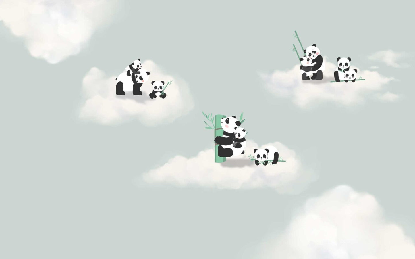 Bulutların Üzerindeki Panda Duvar Kağıdı