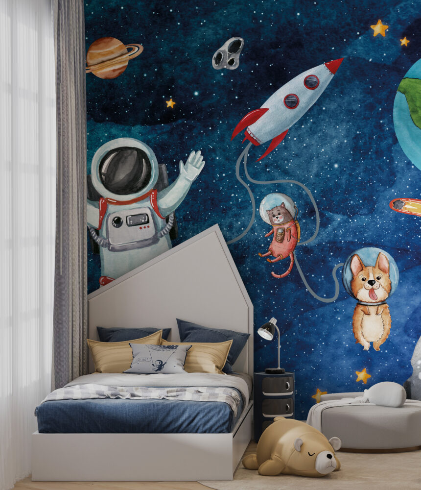 Sevimli Astronotlar Uzayda Duvar kağıdı