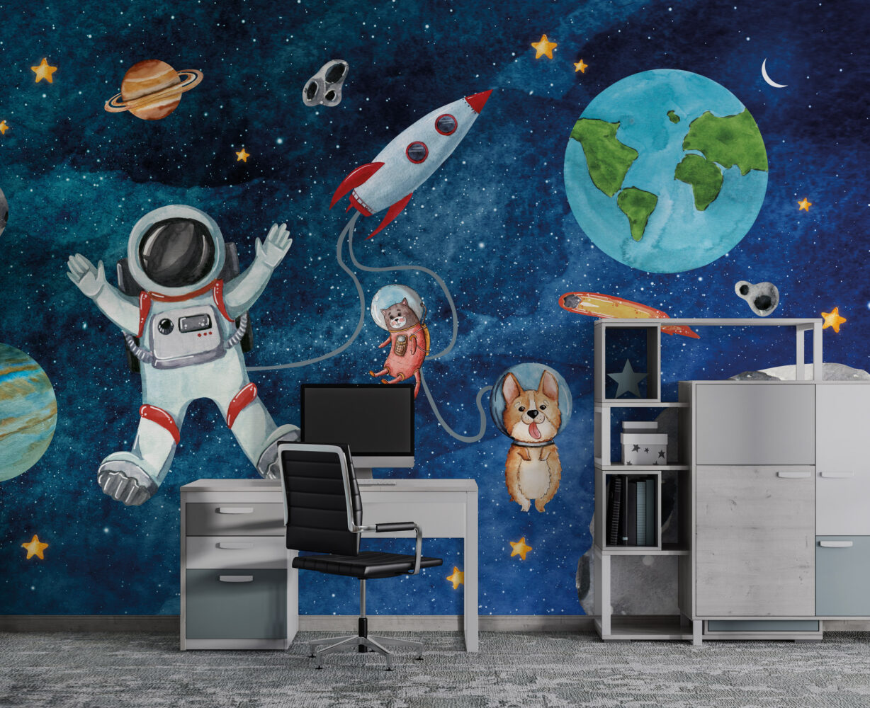 Sevimli Astronotlar Uzayda Duvar kağıdı