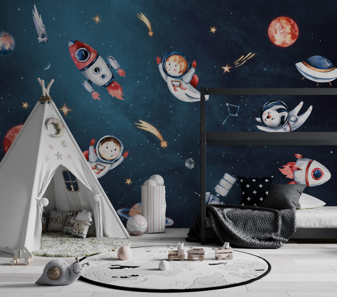 Astronotlar ve Gezegenler Duvar Kağıdı