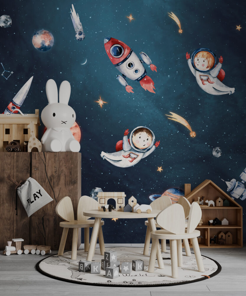Astronotlar ve Gezegenler Duvar Kağıdı