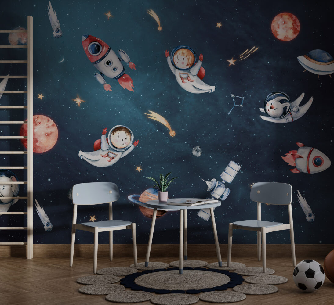 Astronotlar ve Gezegenler Duvar Kağıdı