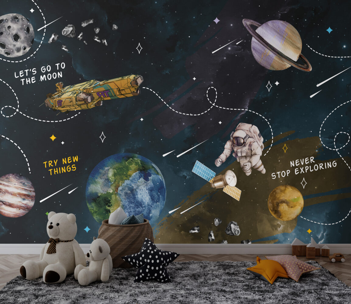 Gezegenler , Uzay gemisi ve Astronot Duvar Kağıdı