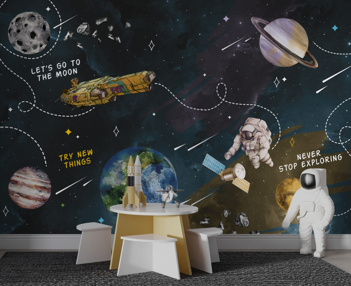 Gezegenler , Uzay gemisi ve Astronot Duvar Kağıdı