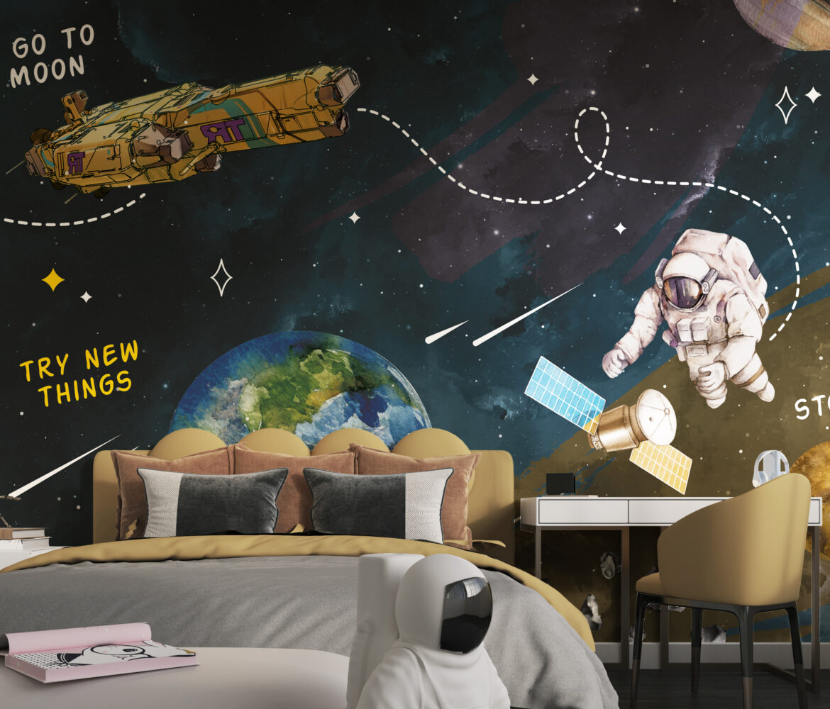 Gezegenler , Uzay gemisi ve Astronot Duvar Kağıdı