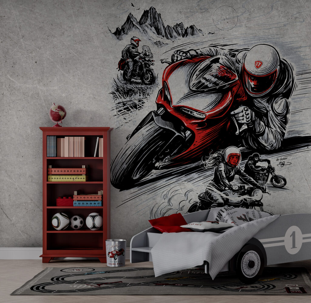 Motosiklet Yarışı Duvar Kağıdı Poster