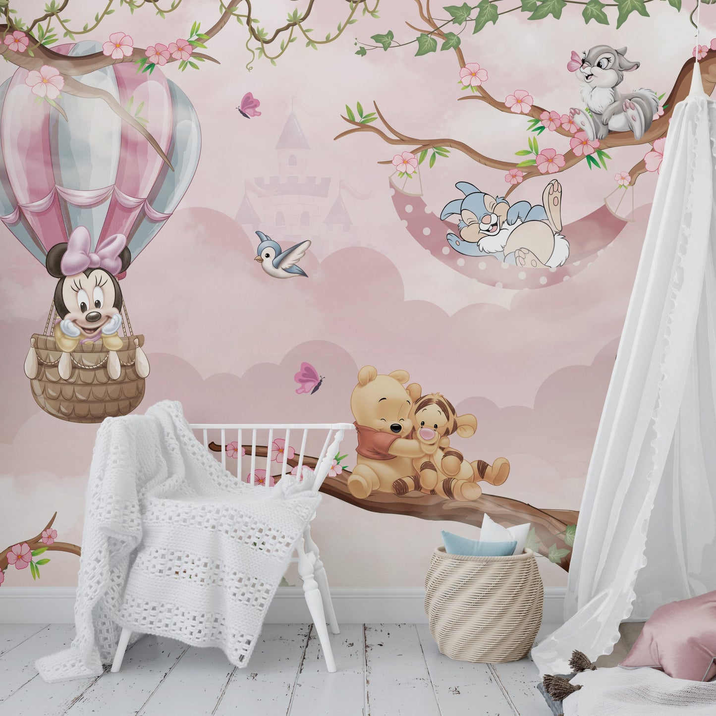 Minnie Mouse ve Winnie The Pooh Duvar Kağıdı