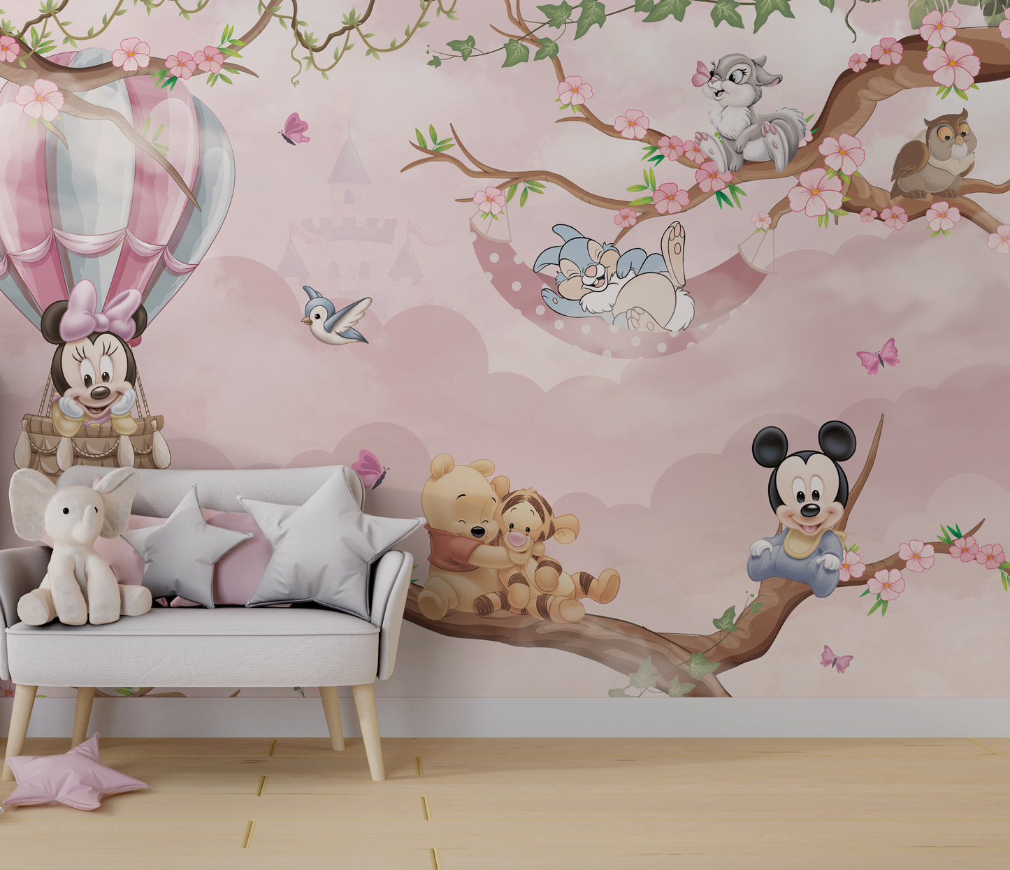 Minnie Mouse ve Winnie The Pooh Duvar Kağıdı
