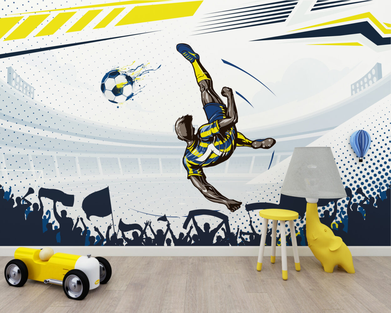 Futbolcu ve Toplar Mavi Duvar Kağıdı