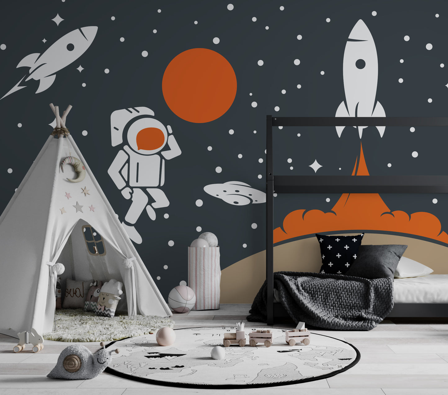 Füze Ay ve Astronot Uzay Çağı Duvar Kağıdı