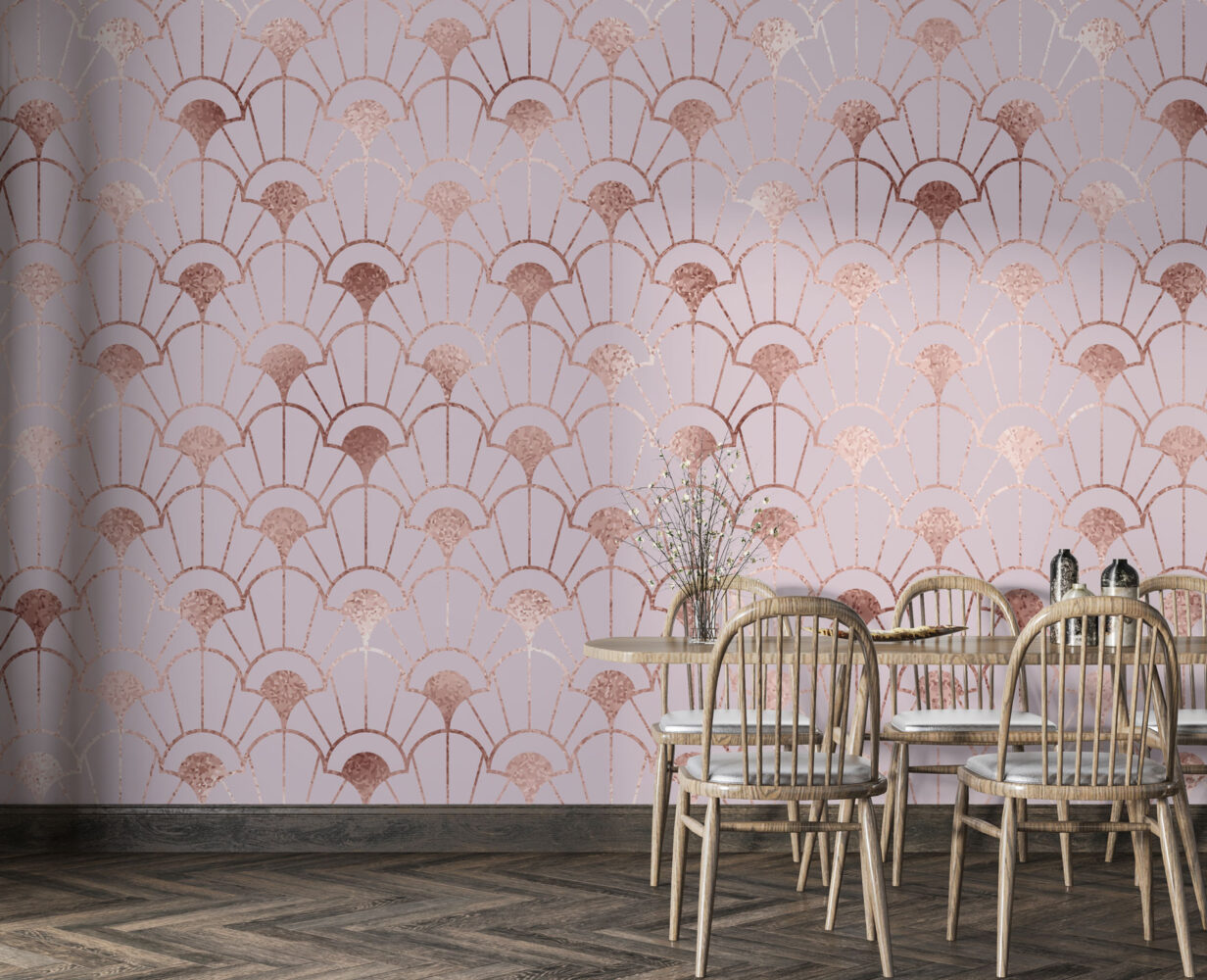Pembe Geometrik Modern Desen Duvar Kağıdı | Duvar Kağıdı Marketi