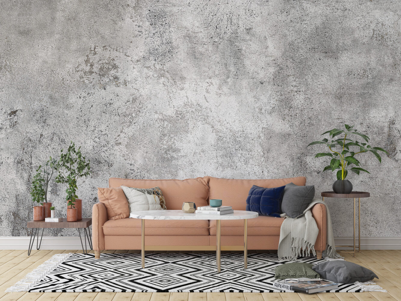 Beton Dokulu Duvar Görünümlü Duvar Kağıdı | Duvar Kağıdı Marketi