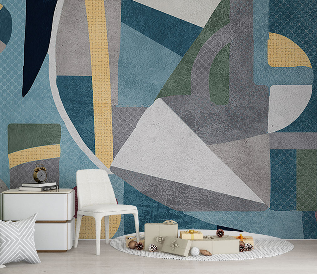 Dokulu Geometrik Desenler Modern Duvar Kağıdı | Duvar Kağıdı Marketi