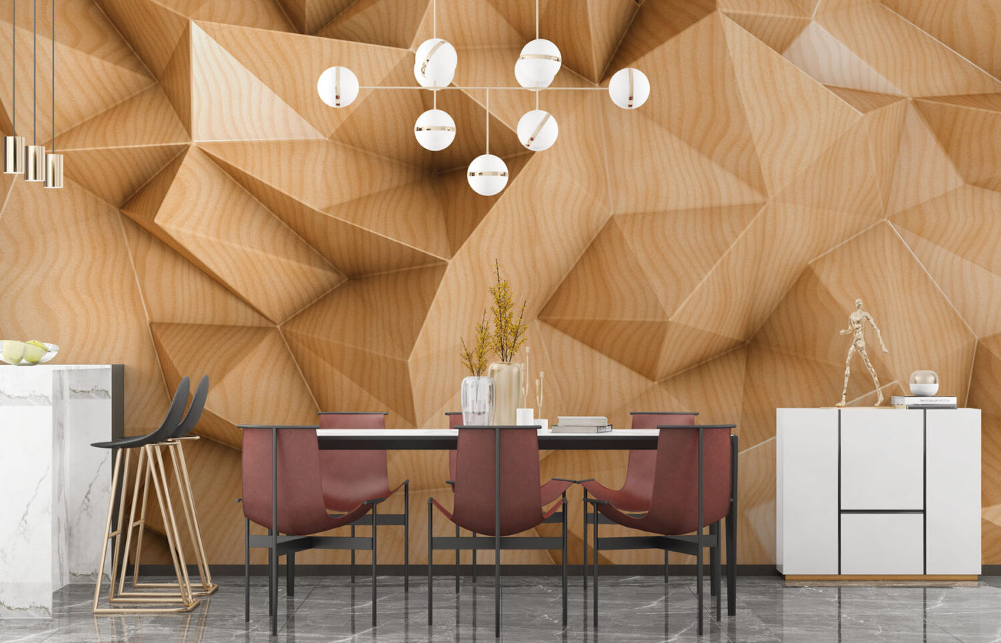 3D Görünümlü Ahşap Deseni Duvar Kağıdı | Duvar Kağıdı Marketi
