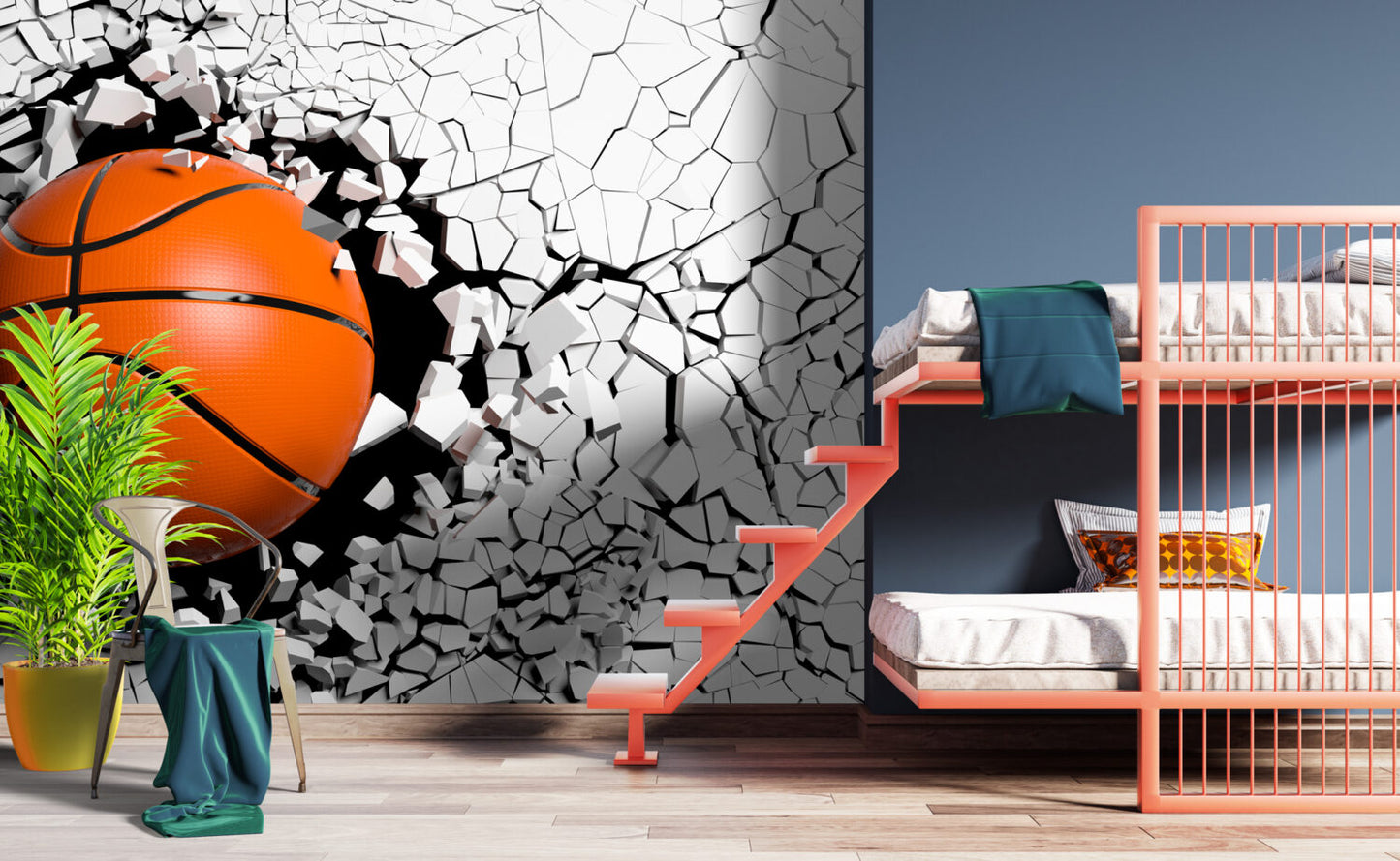 Basketbol Topu Patlayan Duvar Duvar Kağıdı